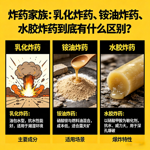 韶关炸药家族：乳化炸药、铵油炸药、水胶炸药到底有什么区别？